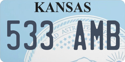 KS license plate 533AMB