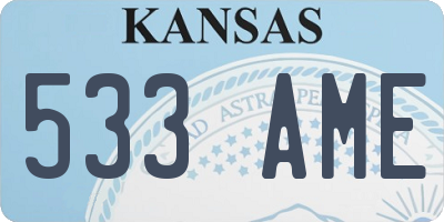 KS license plate 533AME