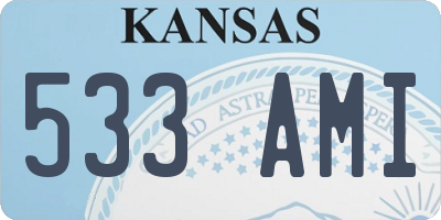 KS license plate 533AMI