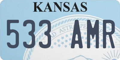 KS license plate 533AMR