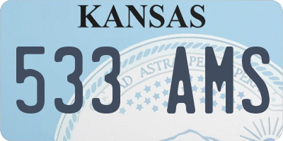 KS license plate 533AMS