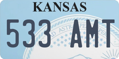 KS license plate 533AMT