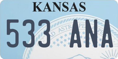 KS license plate 533ANA