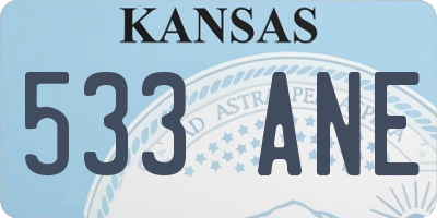 KS license plate 533ANE