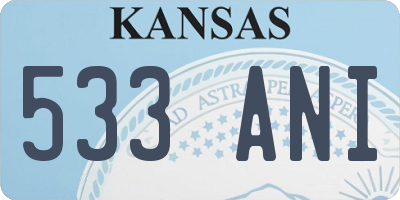 KS license plate 533ANI