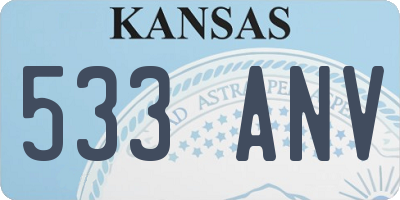 KS license plate 533ANV