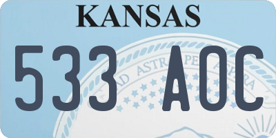 KS license plate 533AOC