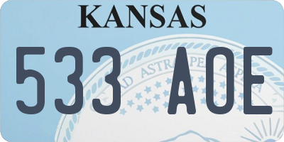 KS license plate 533AOE
