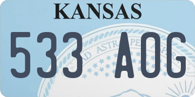 KS license plate 533AOG