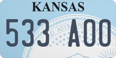 KS license plate 533AOO
