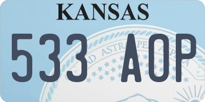KS license plate 533AOP