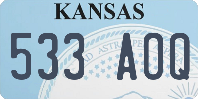 KS license plate 533AOQ