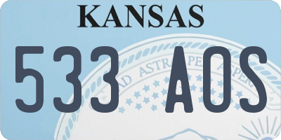 KS license plate 533AOS