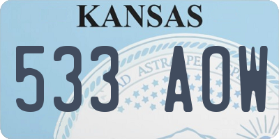 KS license plate 533AOW