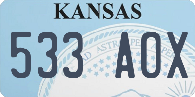 KS license plate 533AOX