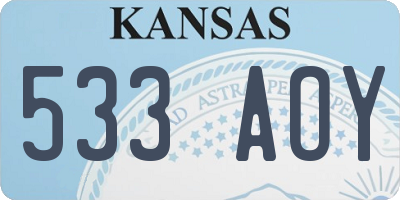 KS license plate 533AOY