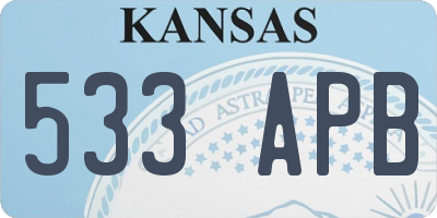 KS license plate 533APB