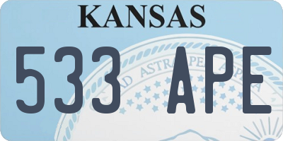 KS license plate 533APE