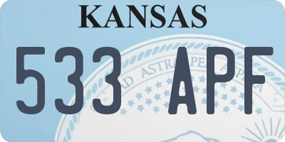 KS license plate 533APF