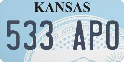 KS license plate 533APO