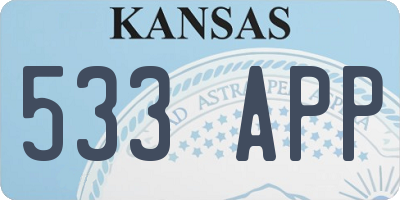 KS license plate 533APP