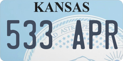 KS license plate 533APR