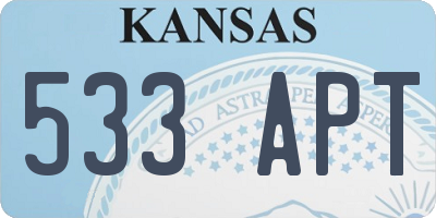 KS license plate 533APT