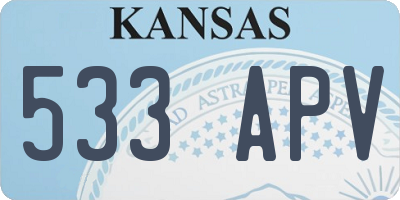 KS license plate 533APV