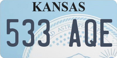 KS license plate 533AQE