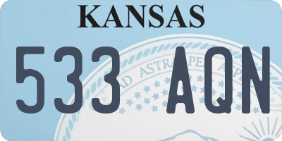 KS license plate 533AQN