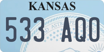 KS license plate 533AQO