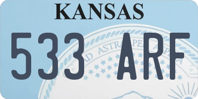 KS license plate 533ARF