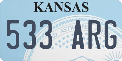 KS license plate 533ARG