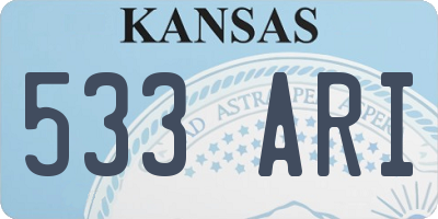 KS license plate 533ARI