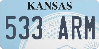 KS license plate 533ARM