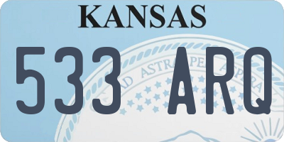 KS license plate 533ARQ