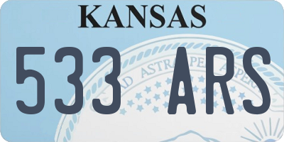 KS license plate 533ARS