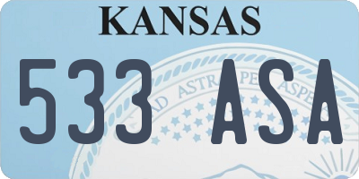 KS license plate 533ASA