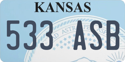 KS license plate 533ASB