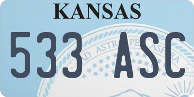 KS license plate 533ASC