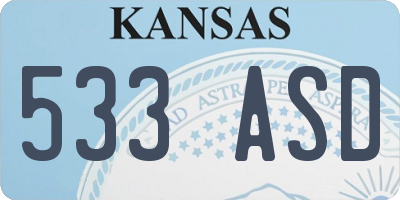 KS license plate 533ASD