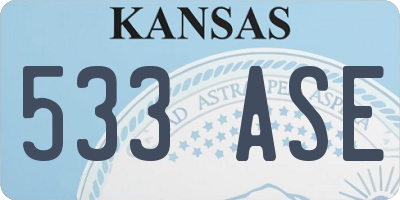 KS license plate 533ASE