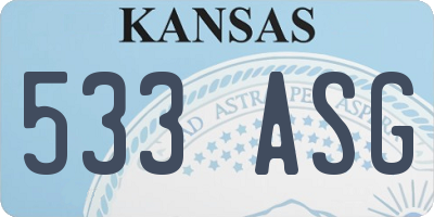KS license plate 533ASG