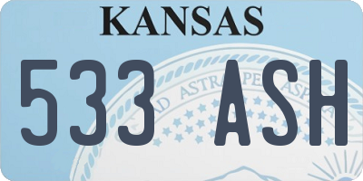 KS license plate 533ASH