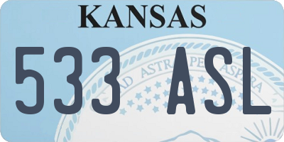 KS license plate 533ASL
