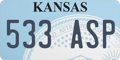 KS license plate 533ASP