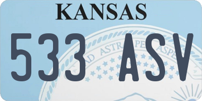 KS license plate 533ASV