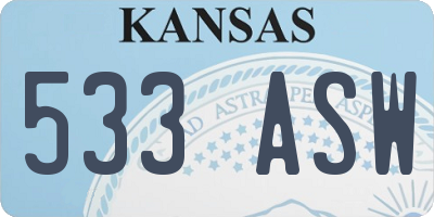KS license plate 533ASW