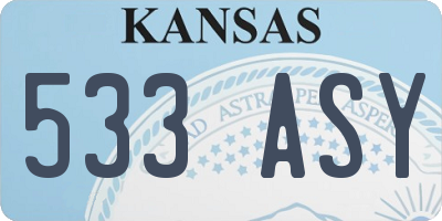 KS license plate 533ASY
