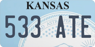 KS license plate 533ATE